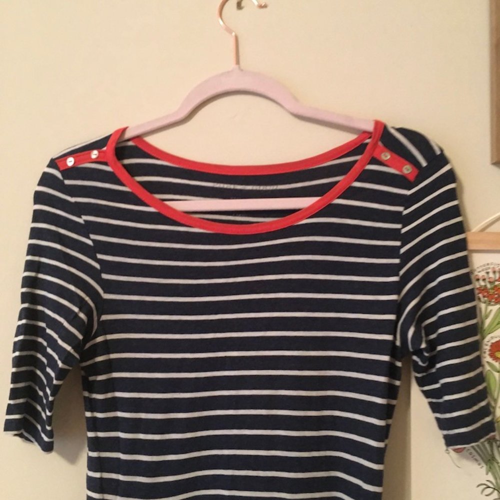 Striped Boat Neck Dress